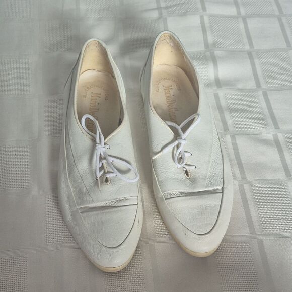 Mario De Gerard White Leather Men's Oxfords - Picture 1 of 16